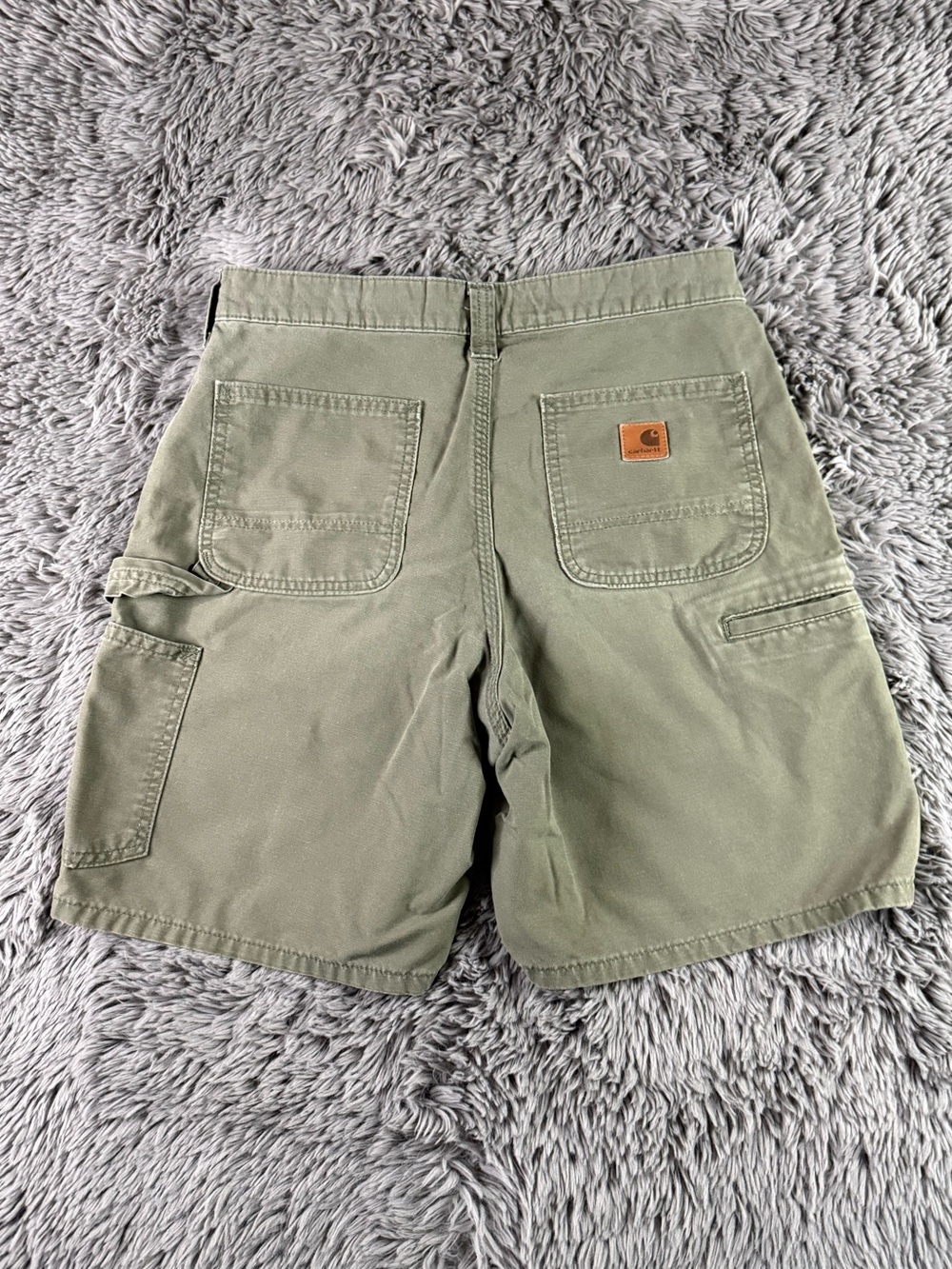 Carhartt Carpenter Shorts Men’s 28 Green Canvas Workwear Utility